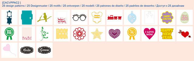 25 motifs de découpe Brohter ScanNCut - CACVPPAC2