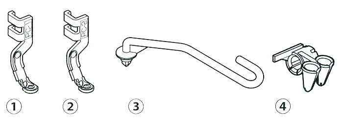 Set de pieds et guides pour broderie en fil couché