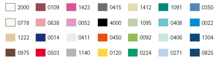 Coloris du kit de 28 bobines de fil Seralon Mettler