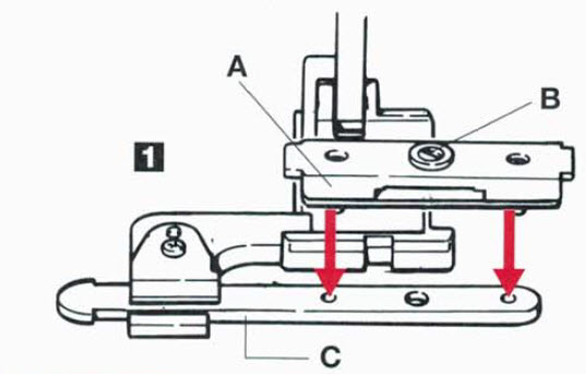 pied élastique janome 1200D placement du fronceur