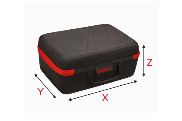 Dimensions du coffret d'accessoires pour surjeteuse Bernina