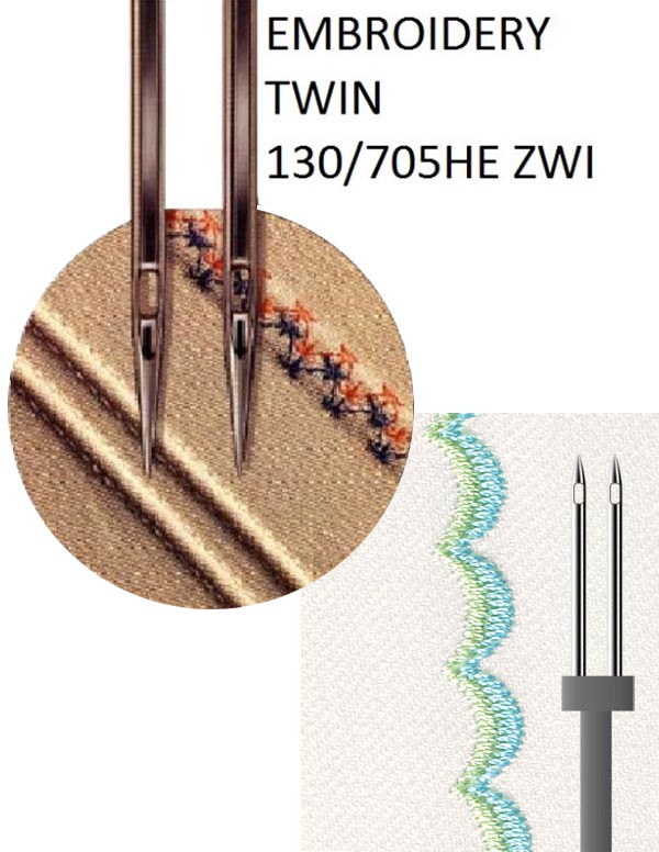 Aiguille double broderie Schmetz 130/705HE ZWI
