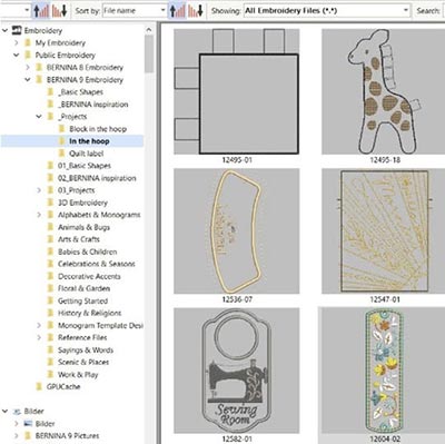 Bibliothèque de motifs - Logiciel Bernina DesignerPlus 9