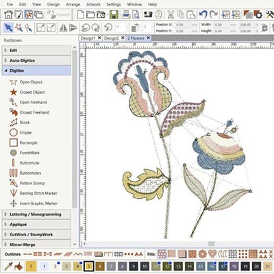 Gestion des couleurs - Logiciel Bernina DesignerPlus 9