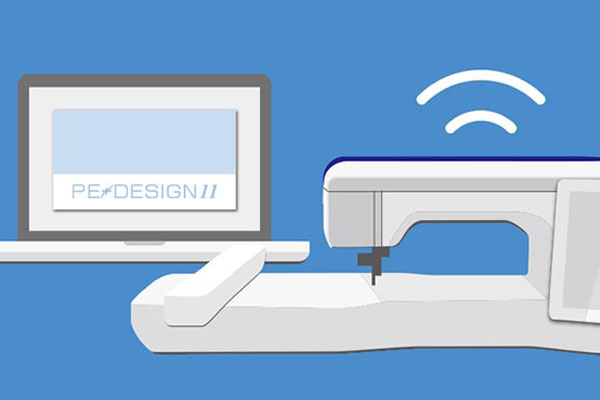 Réseau sans fil entre la Luminaire XP1 et le logiciel Brother Pe-Design 11