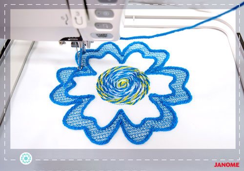 Technique fil couché - Logiciel Janome Artistic Digitizer
