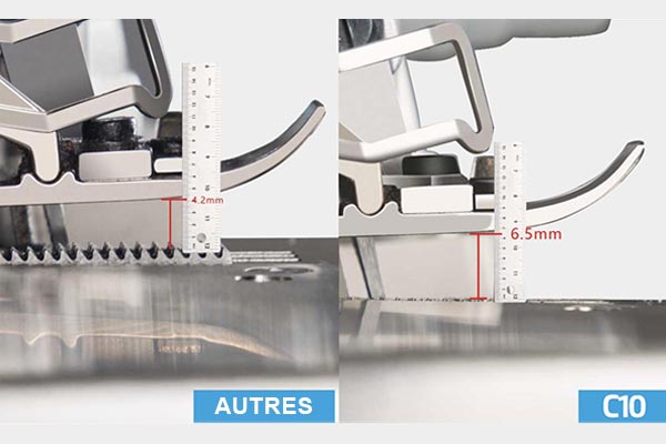 Relevage numérique du pied-de-biche - Surjeteuse industrielle JACK C10+