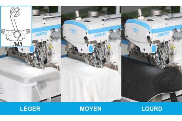 Sélecteur type de tissu  - Surjeteuse industrielle JACK C5S
