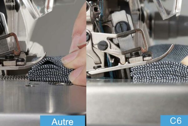 Ajustement automatique des griffes - Surjeteuse industrielle Jack C6