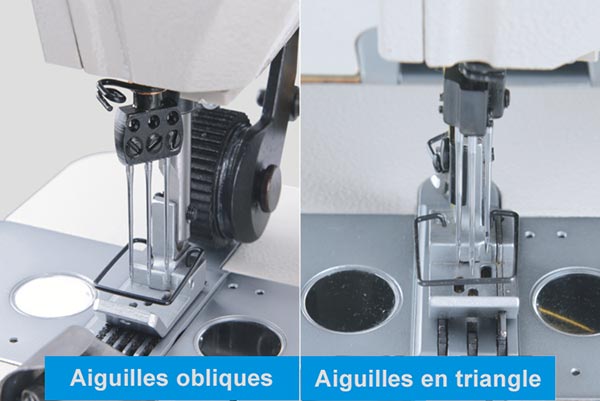 Deux positions de l'aiguille - Machine à coudre industrielle Jack JK-8558G-WZ