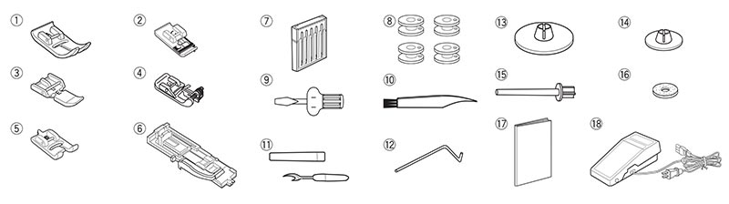 Accessoires de la machine à coudre Janome Sewist 725S
