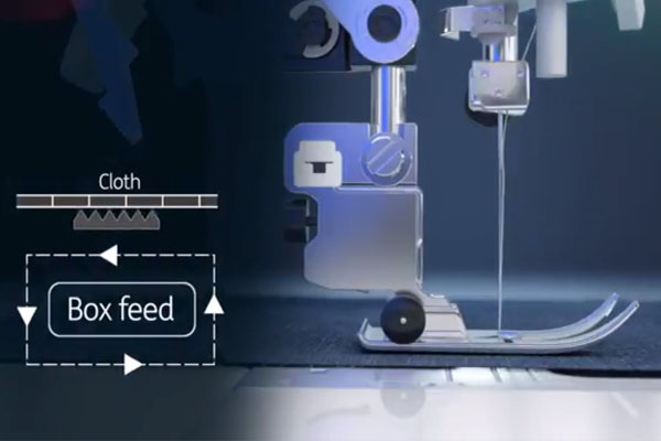 Contrôle électronique du mouvement de griffes de la Juki HZL-NX7