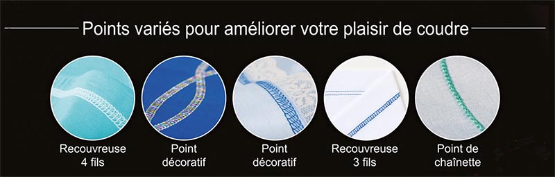 Points de la recouvreuse Juki MCS-1800