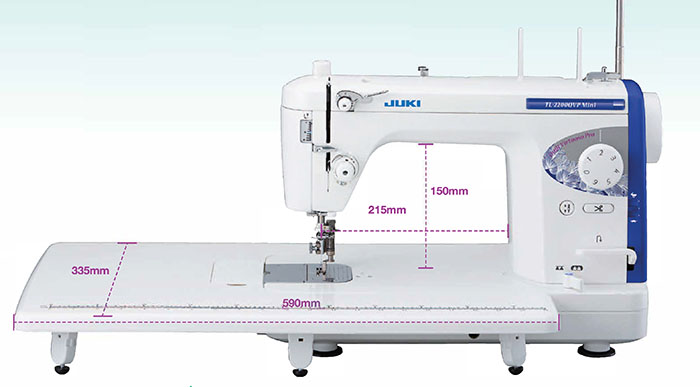 Large plan de travail - Machine à coudre-quilt Juki TL-2200QVP Mini