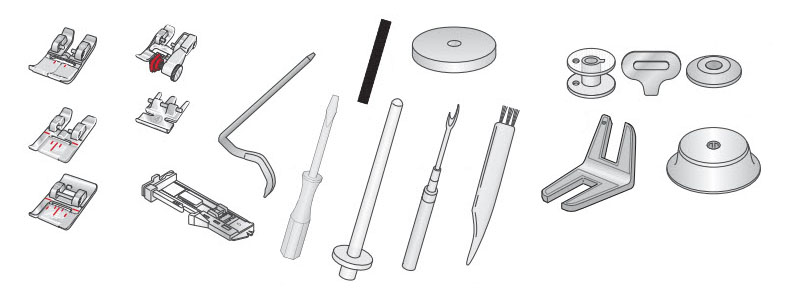 Accessoires inclus avec la machine à coudre Pfaff Ambition 610