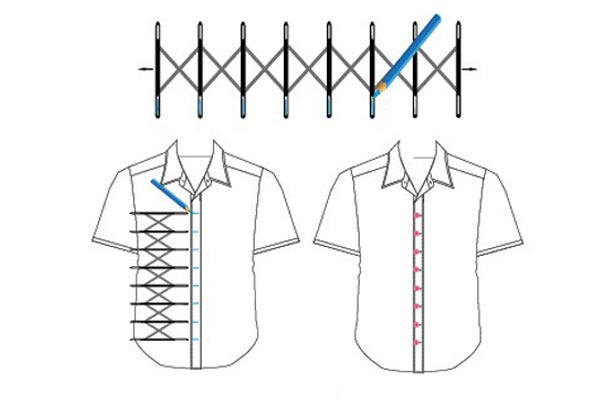 Explicatif de la règle de mesure pour boutonnières
