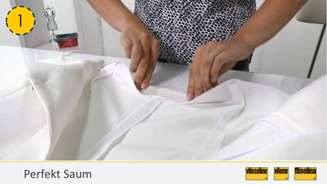 Utilisation de l'ourlet parfait Vlieseline - Etape 1
