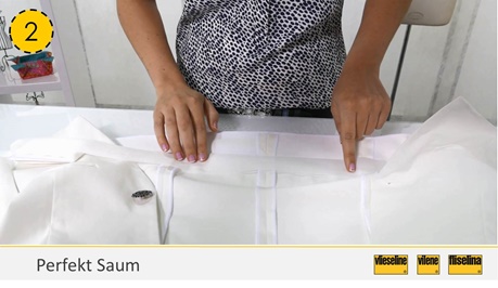 Utilisation de l'ourlet parfait Vlieseline - Etape 2