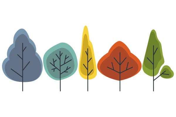 Broderie cinq arbres - 70 ans Stecker