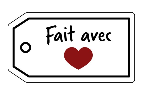 Broderie étiquette fait avec amour - 70 ans Stecker