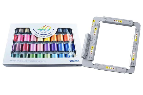 Cadre à broder MF180 et coffret de fils à broder ETS40 offerts