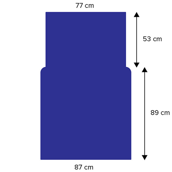 Dimensions de la housse à repasser pour rouleau 85cm