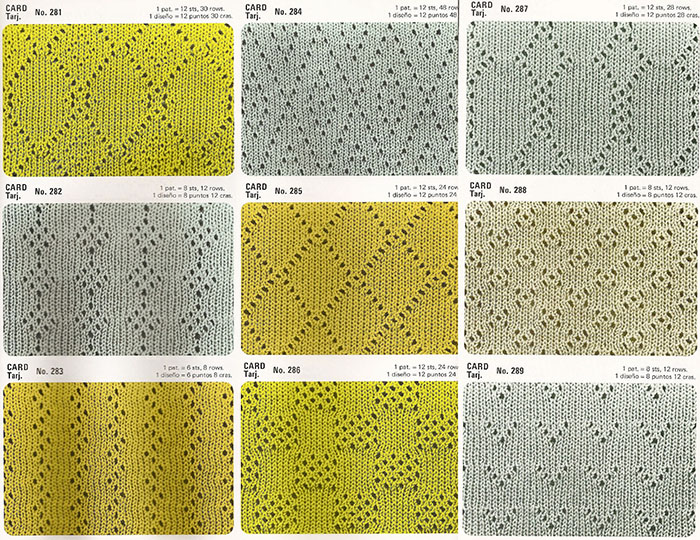 Cartes perforées pour machine à tricoter n°57 "Punch-Tuck Rib"