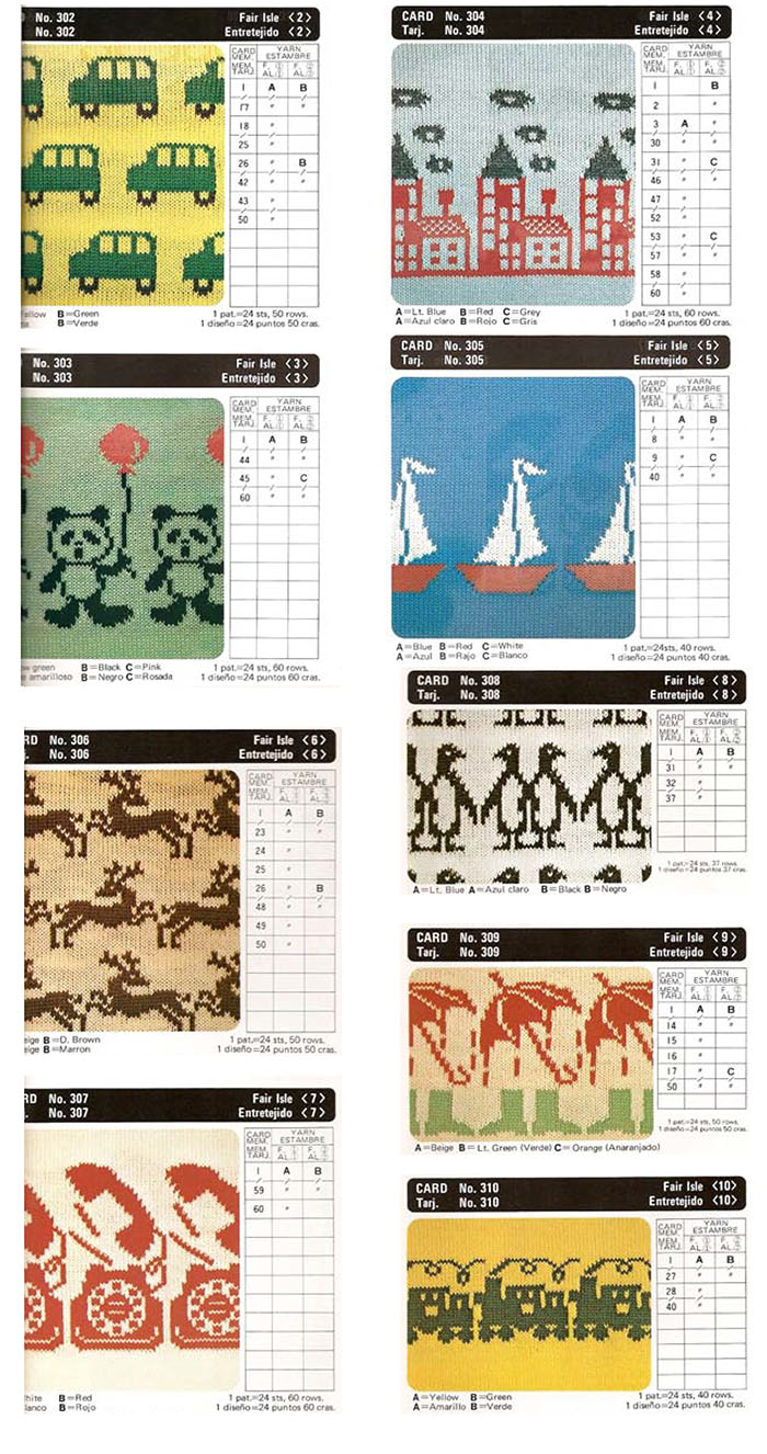 Cartes perforées pour machine à tricoter n°59 "Special Fair Isle"