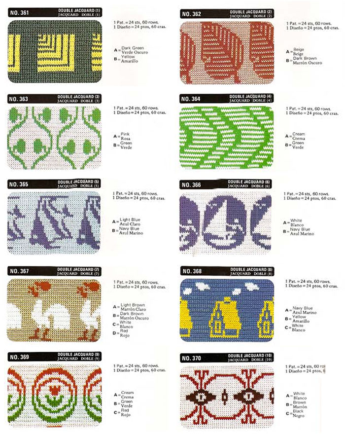 Cartes perforées n°74 "Double Jacquard" pour machine à tricoter