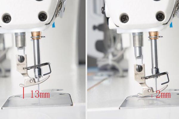 Réglage du relevage du pied presseur - Machine à coudre industrielle zigzag Jack A4B-A-C