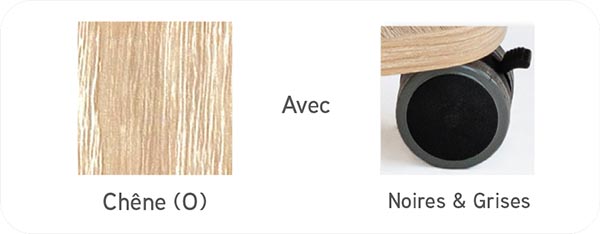 Coloris Chêne - Meuble de couture à roulettes Tailormade
