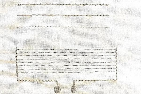 Exemple d'essai de broderie pour test de conductivité