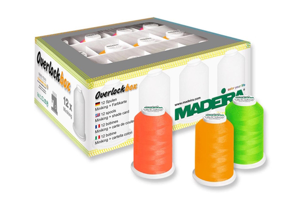 Coffret de fils Madeira Aerolock N°125 Neon (12 x 1200 m)