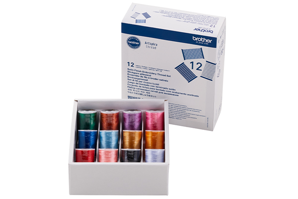 Boîte de fils à broder Brother Artspira 12 couleurs ETS12N