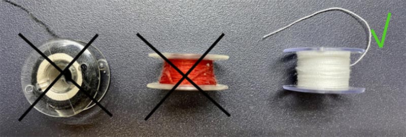 Mise en place du fil dans la canette