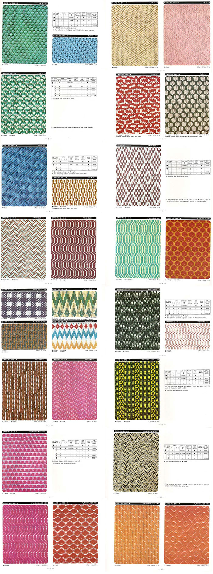 Cartes perforées n°53 "Weaving" pour machines à tricoter