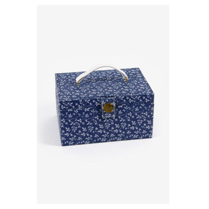 Boîte à couture fleurs bleues petite