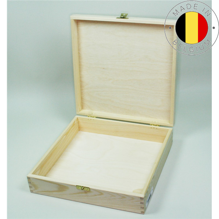Boîte de rangement en pin carrée