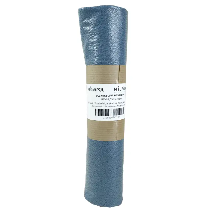 Coupon tissu PUL alimentaire bleu denim 50x70cm