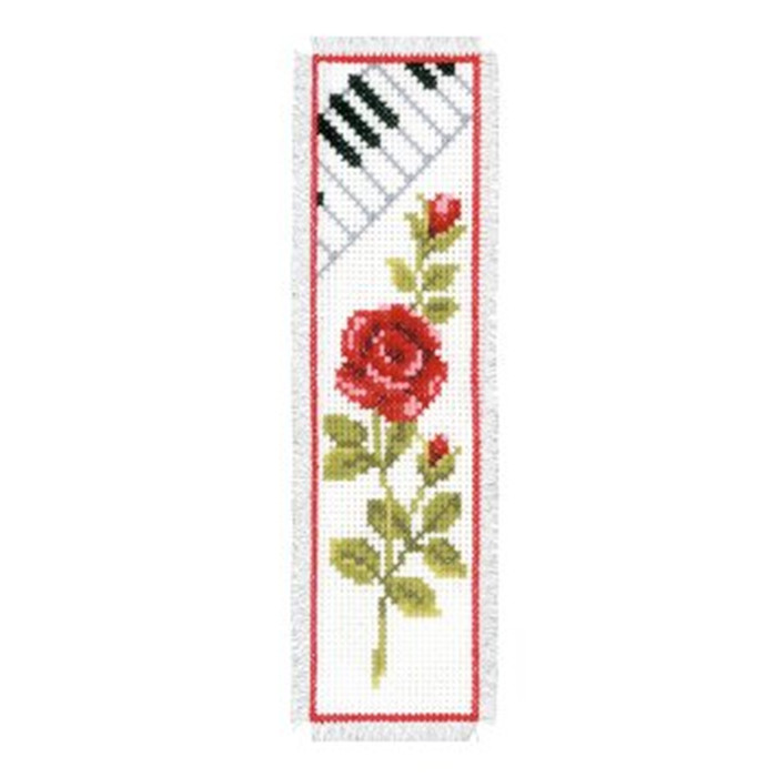 Marque-page Rose avec clavier piano