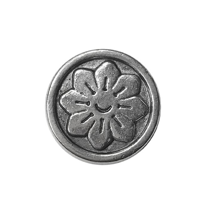 Ornement métal fleur cercle passant 10mm