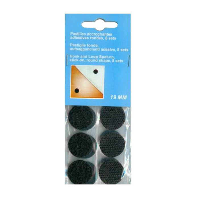Pastilles accrochantes noires 19mm (8)