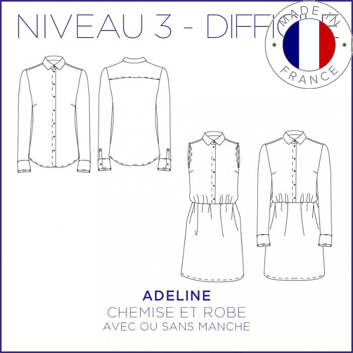 Patron Adeline - Chemise & Robe - 34/48