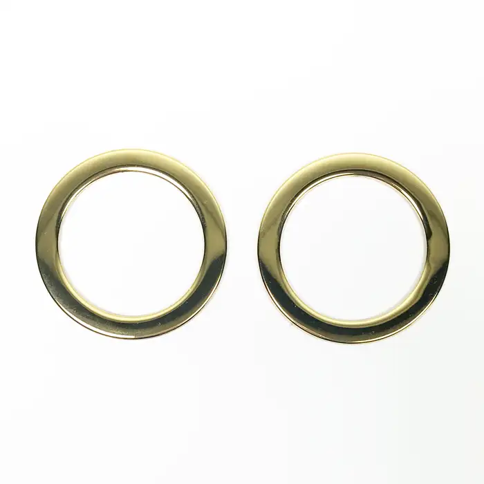 Set de 2 anneaux métalliquex 40mm doré