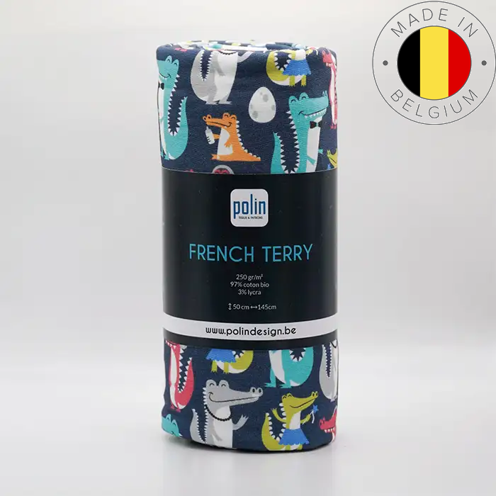 Tissu Sweat French Terry Croco 50x145cm