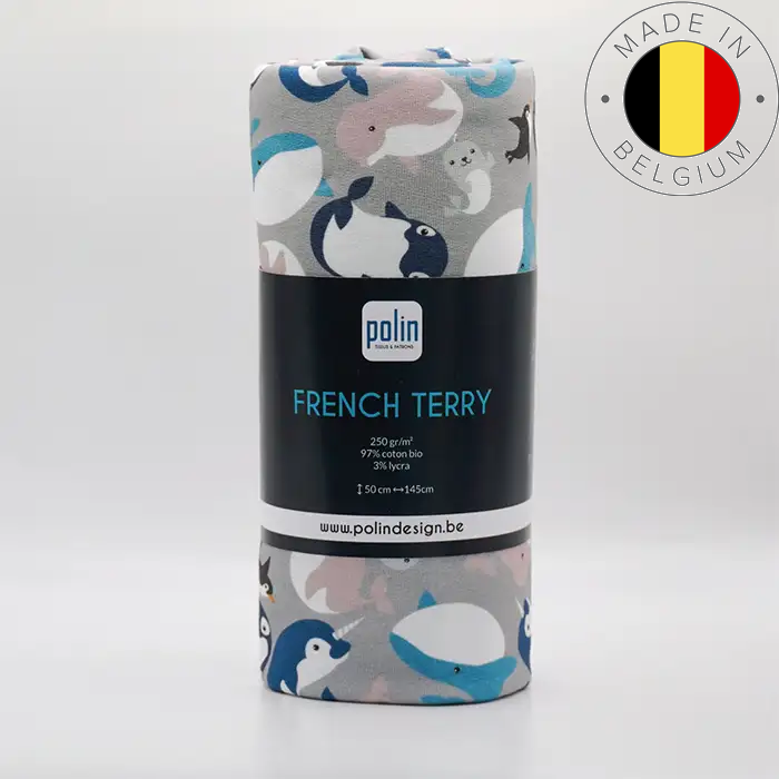 Tissu Sweat French Terry Océan 50x145cm