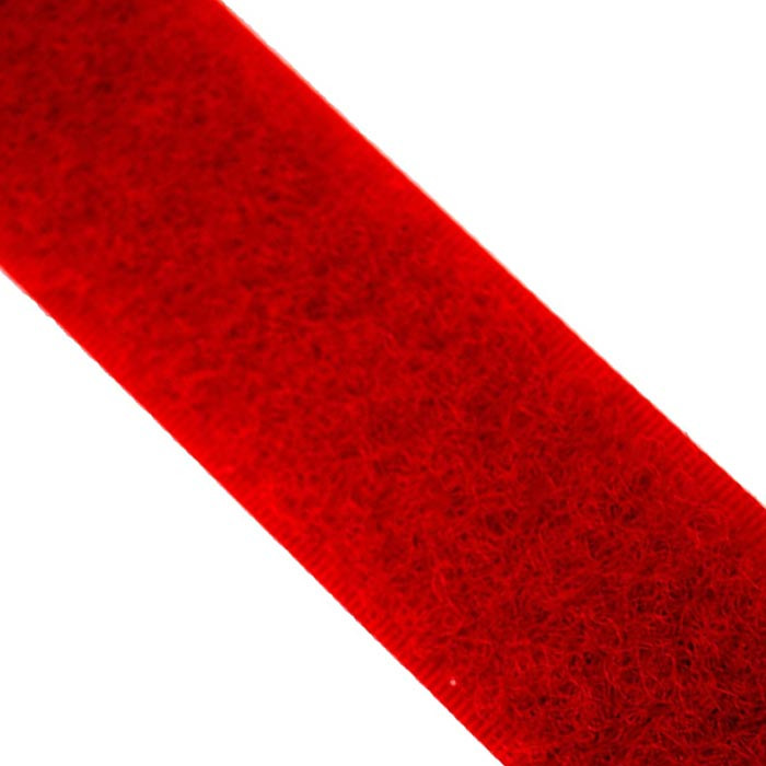 Velcro à coudre 2 cm rouge velours au mètre