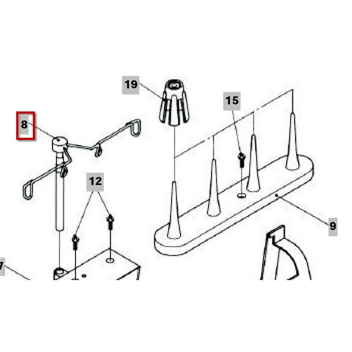 Antenne Porte bobine, cône multiple Antenne Porte bobine, cône multiple