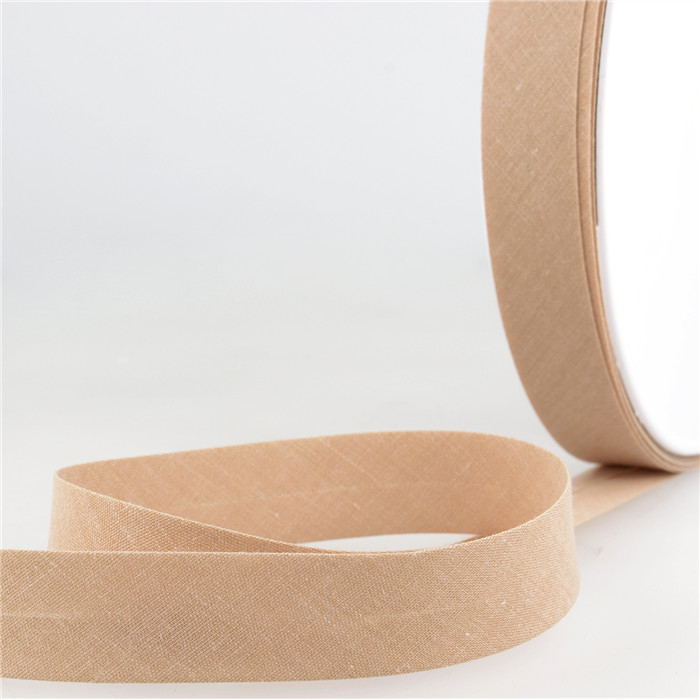 Biais étroit 20mm beige or au mètre Biais étroit 20mm beige or au mètre
