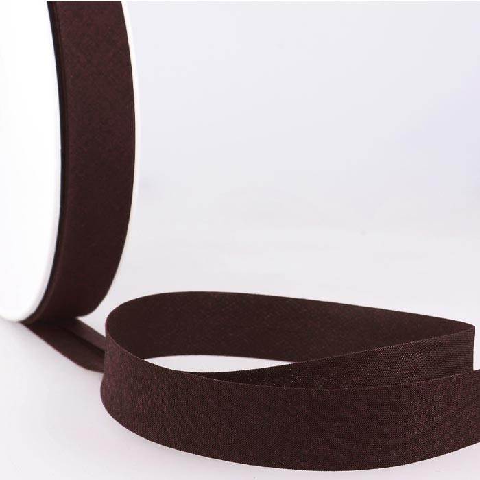 Biais étroit 20mm café au mètre Biais étroit 20mm café au mètre